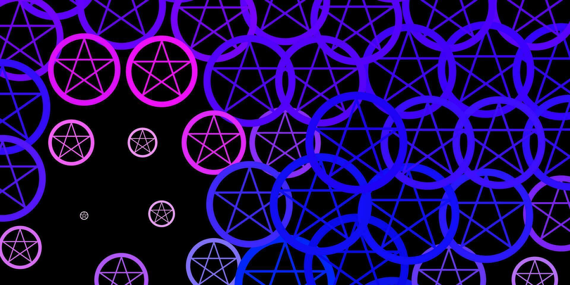 padrão de vetor rosa escuro, azul com elementos mágicos.