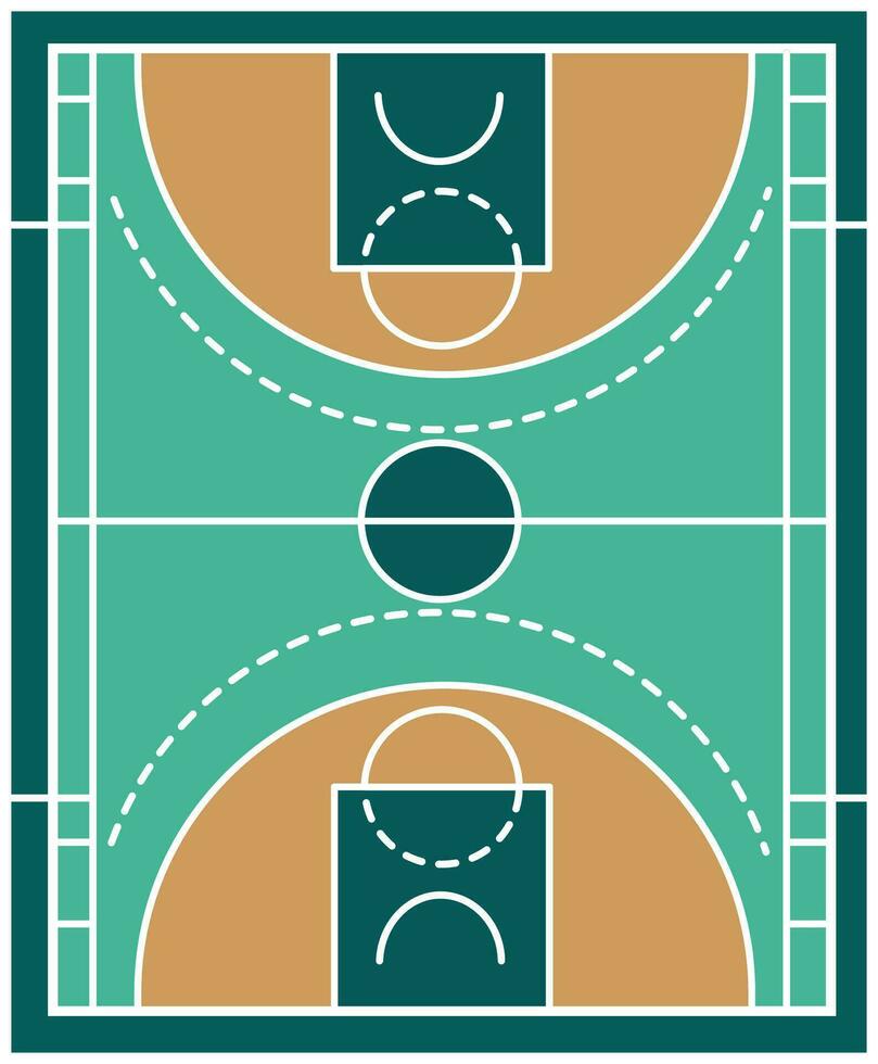 basquetebol quadra vetor modelo topo Visão