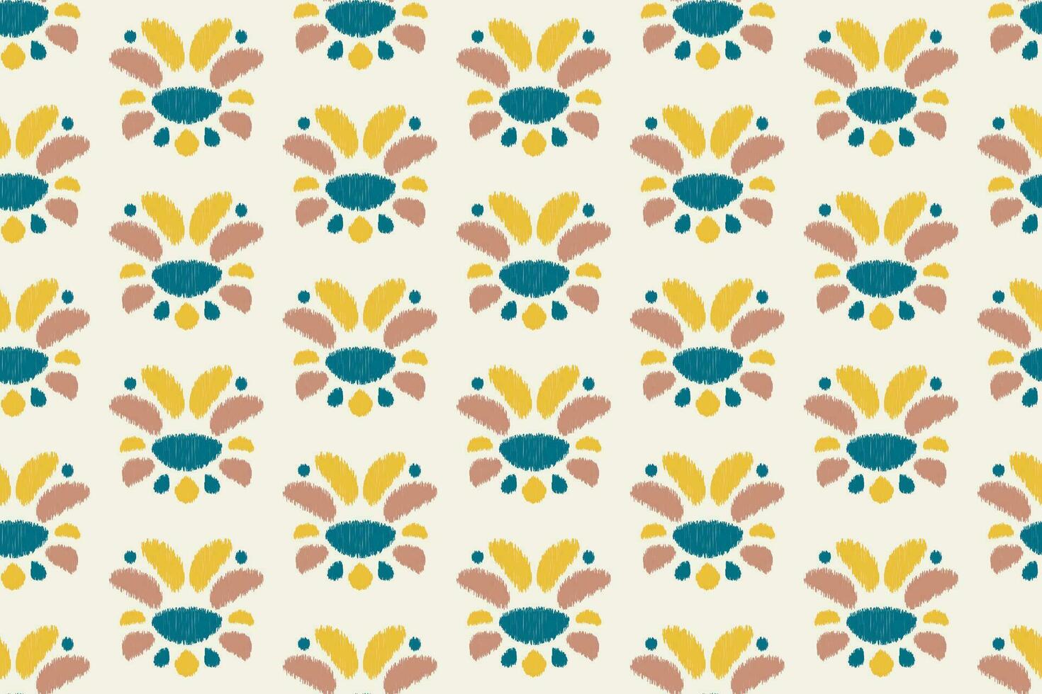 ikat floral paisley bordar. ikat étnico oriental desatado padronizar tradicional. floral vetor ilustração.design para textura, tecido, roupas, invólucro, decoração, travesseiro, cobertor.