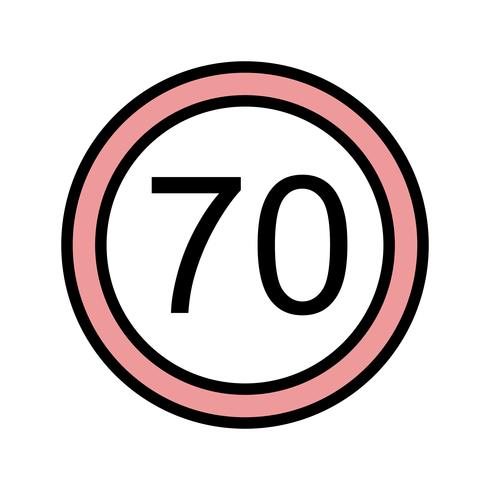 Limite de velocidade do vetor 70 ícone