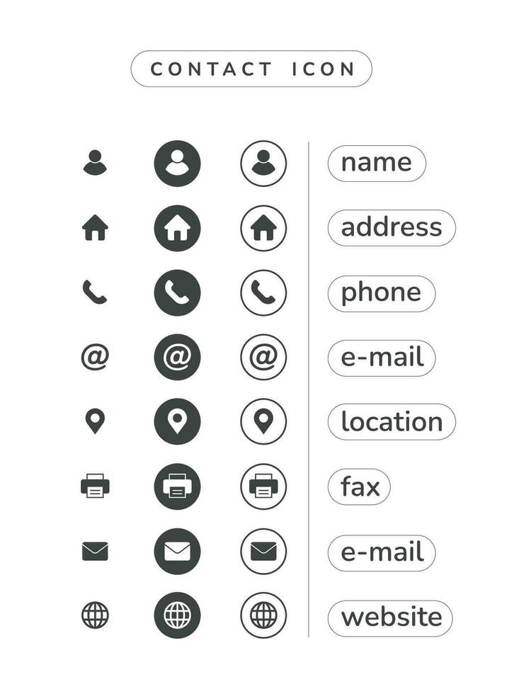 contato ícone para o negócio vetor