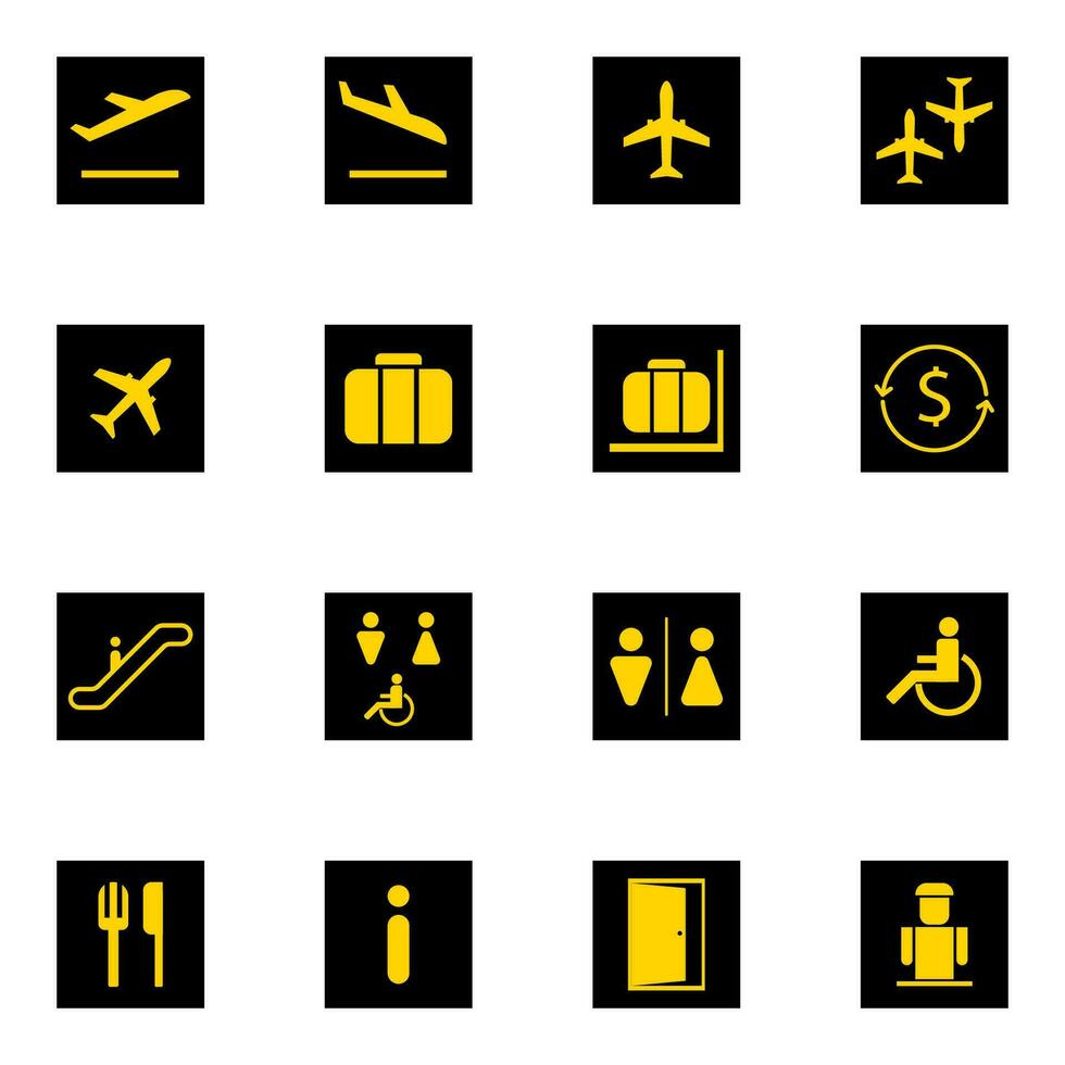 aeroporto sinais ícone estoque ilustração. vetor Projeto.