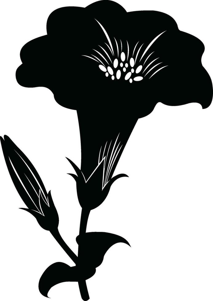 flor silhueta Projeto em uma branco fundo vetor
