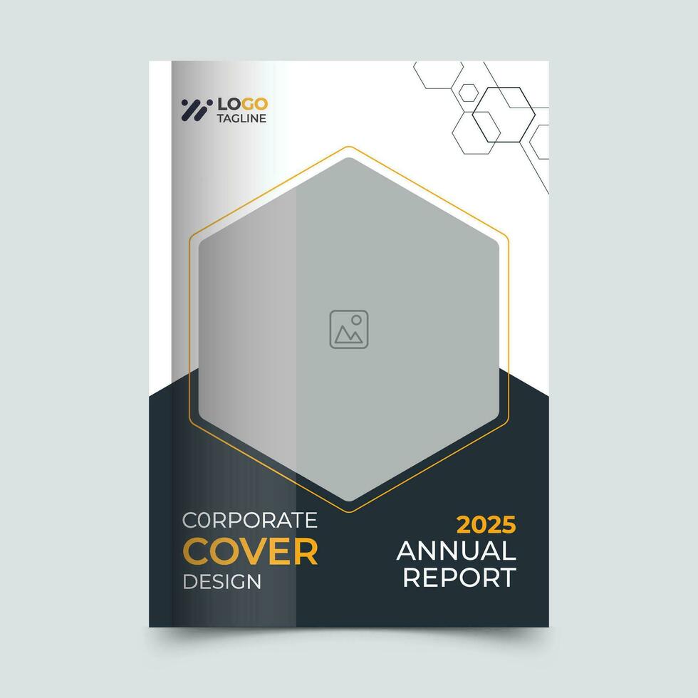 modelo de design de capa de relatório anual vetor