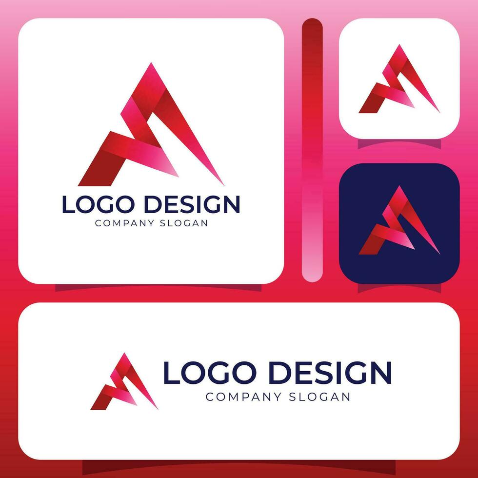 logotipo Projeto modelo com triângulo forma vetor