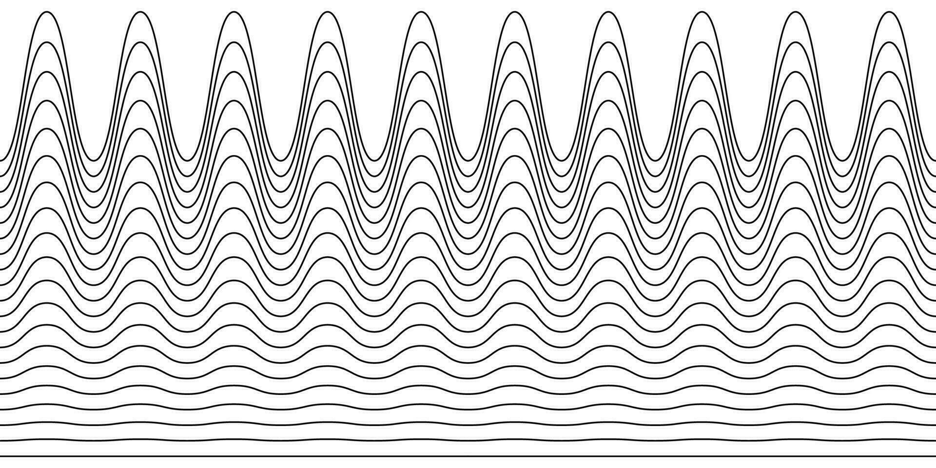 uma coleção do ondulado ziguezague horizontal perverso linhas, desatado fronteiras, e suave e angular gráfico Projeto elementos conjunto em uma branco fundo. vetor