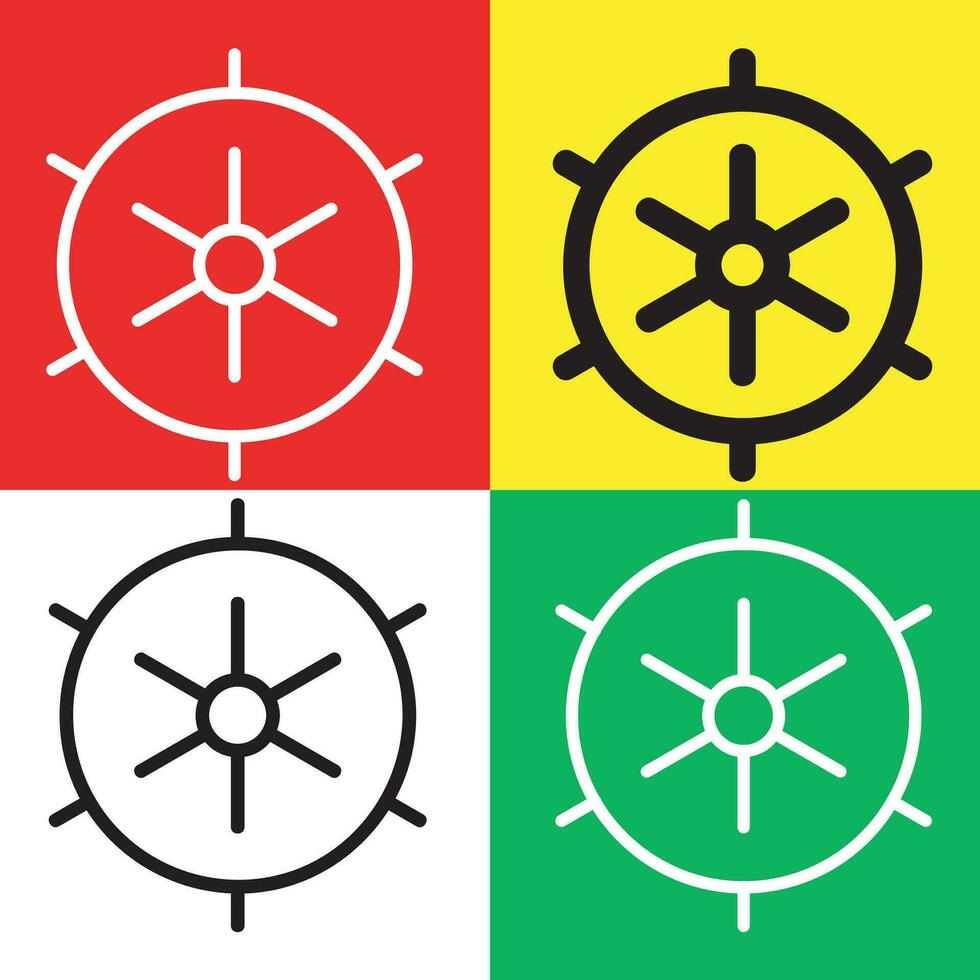 navio roda vetor ícone, esboço estilo ícone, a partir de aventura ícones coleção, isolado em vermelho, amarelo, branco e verde fundo.
