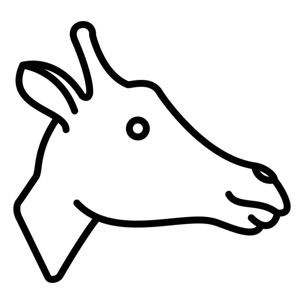 girafa vetor ícone, linear estilo ícone, a partir de animal cabeça ícones coleção, isolado em branco fundo