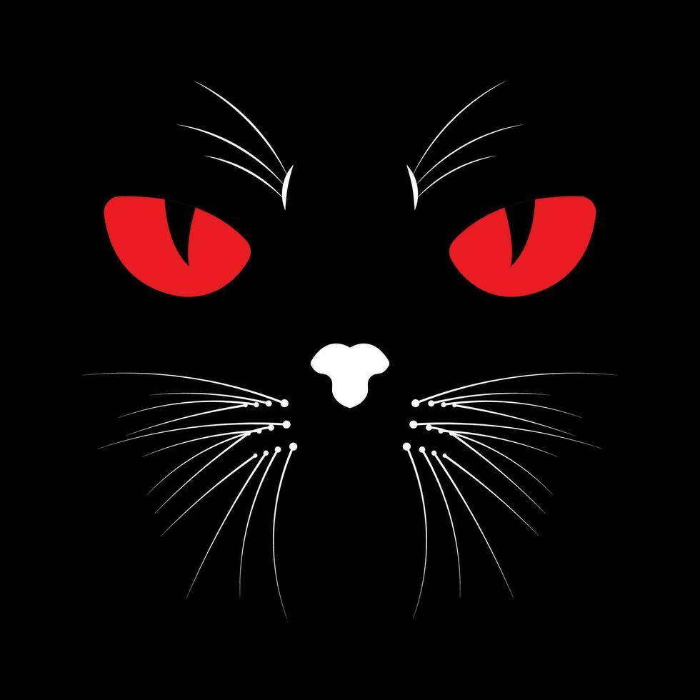 vermelho olho Bravo gato face ilustração vetor gato ou gatinho personagem