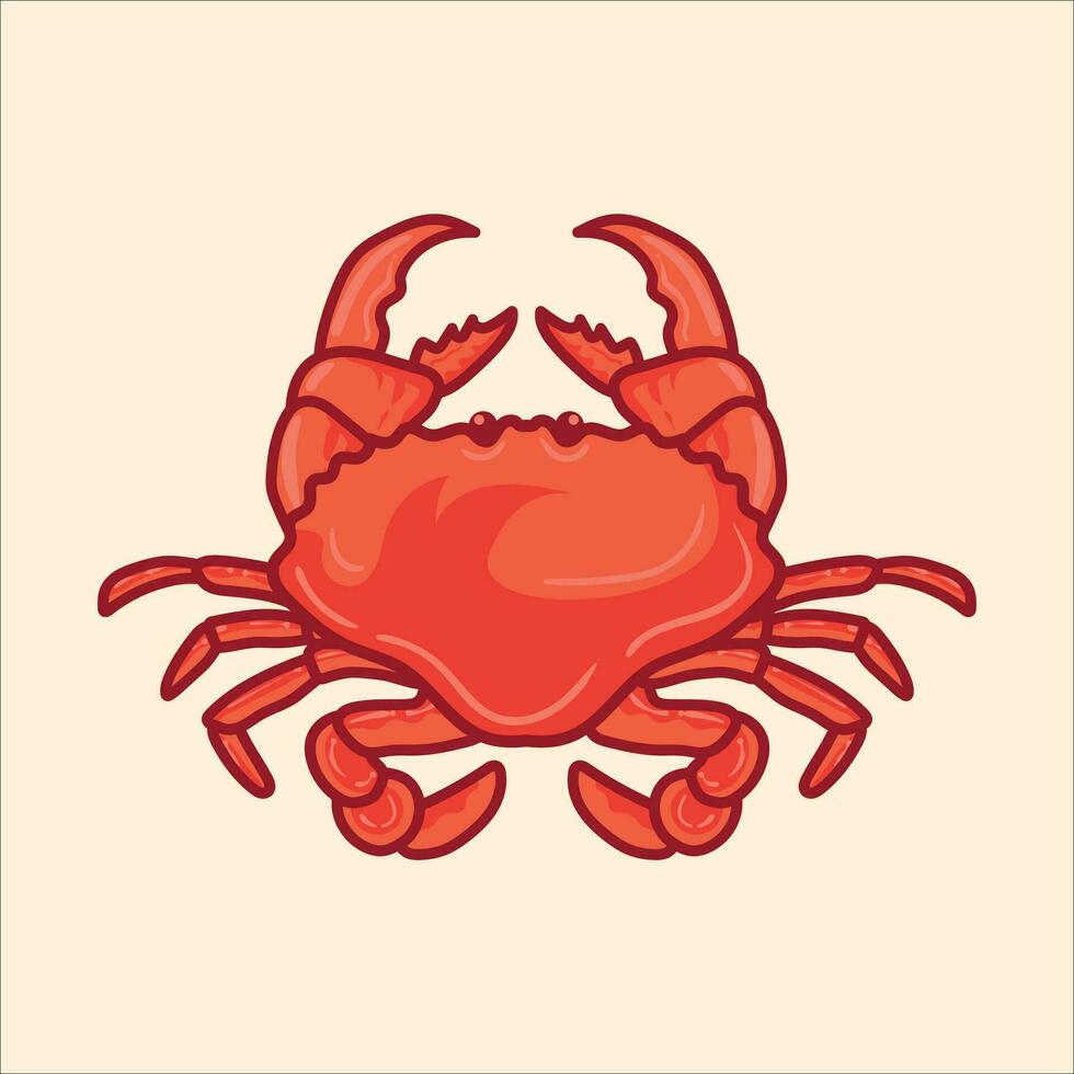 vermelho caranguejo mascote desenho animado personagem ilustração vetor