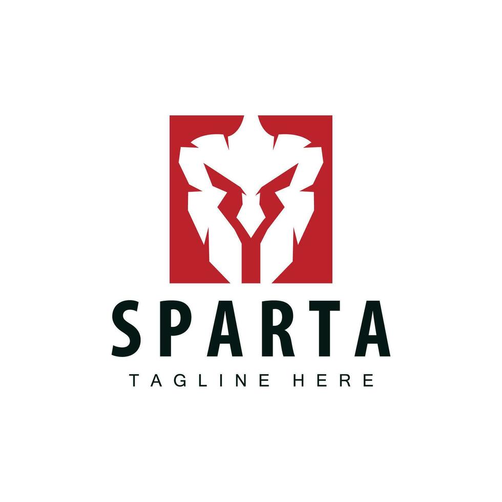espartano logotipo, bárbaro Guerreiro crachá Projeto simples silhueta espartano guerra capacete vetor