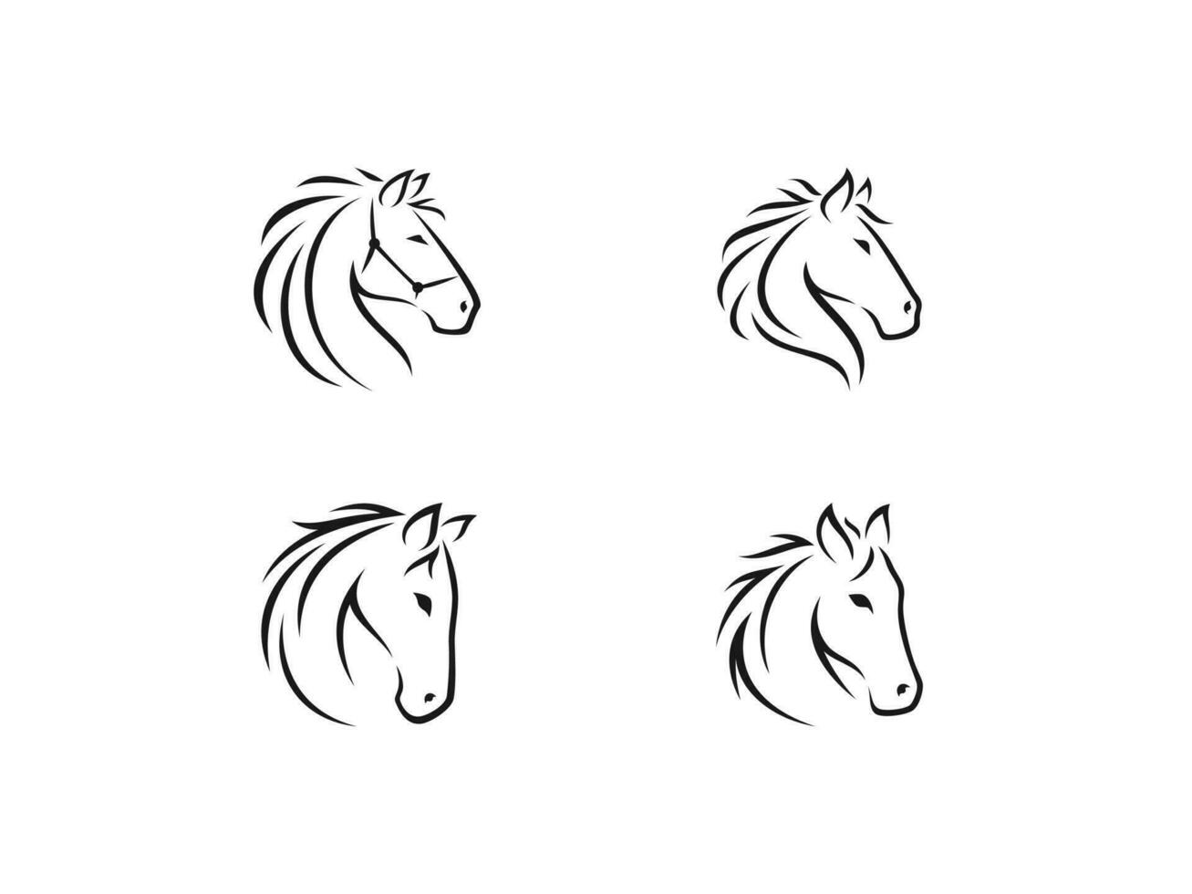 conjunto do cavalo logotipo vetor ícone ilustração, logotipo modelo