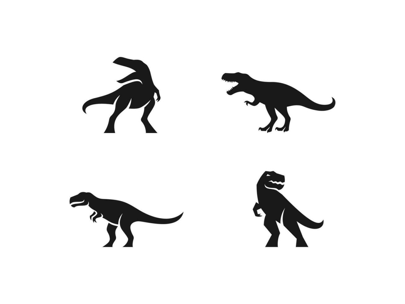 conjunto do dino logotipo vetor ícone ilustração, t-rex logotipo modelo