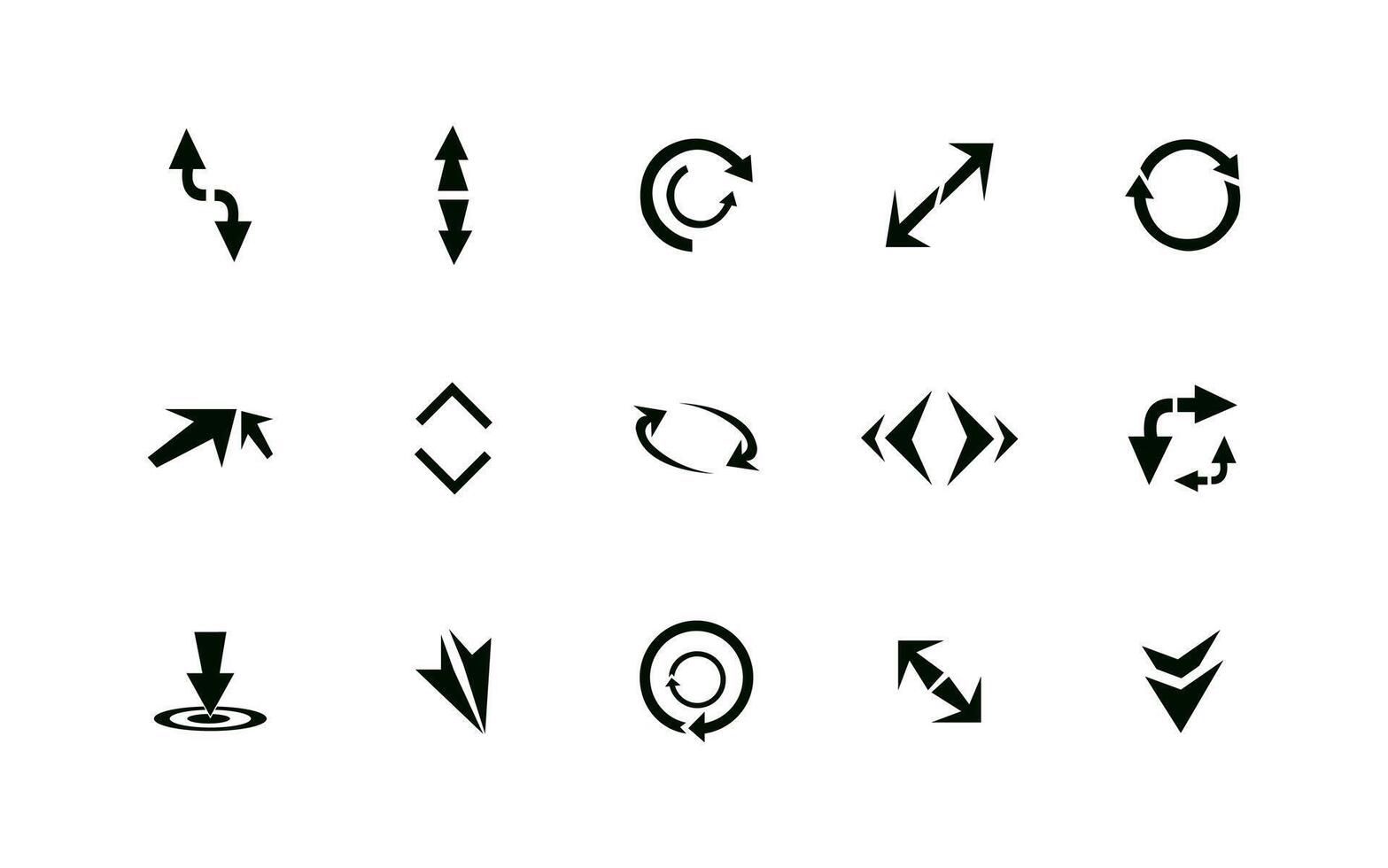 vetor ilustração do Preto seta ícones. conjunto diferente Setas; flechas ou rede Projeto.