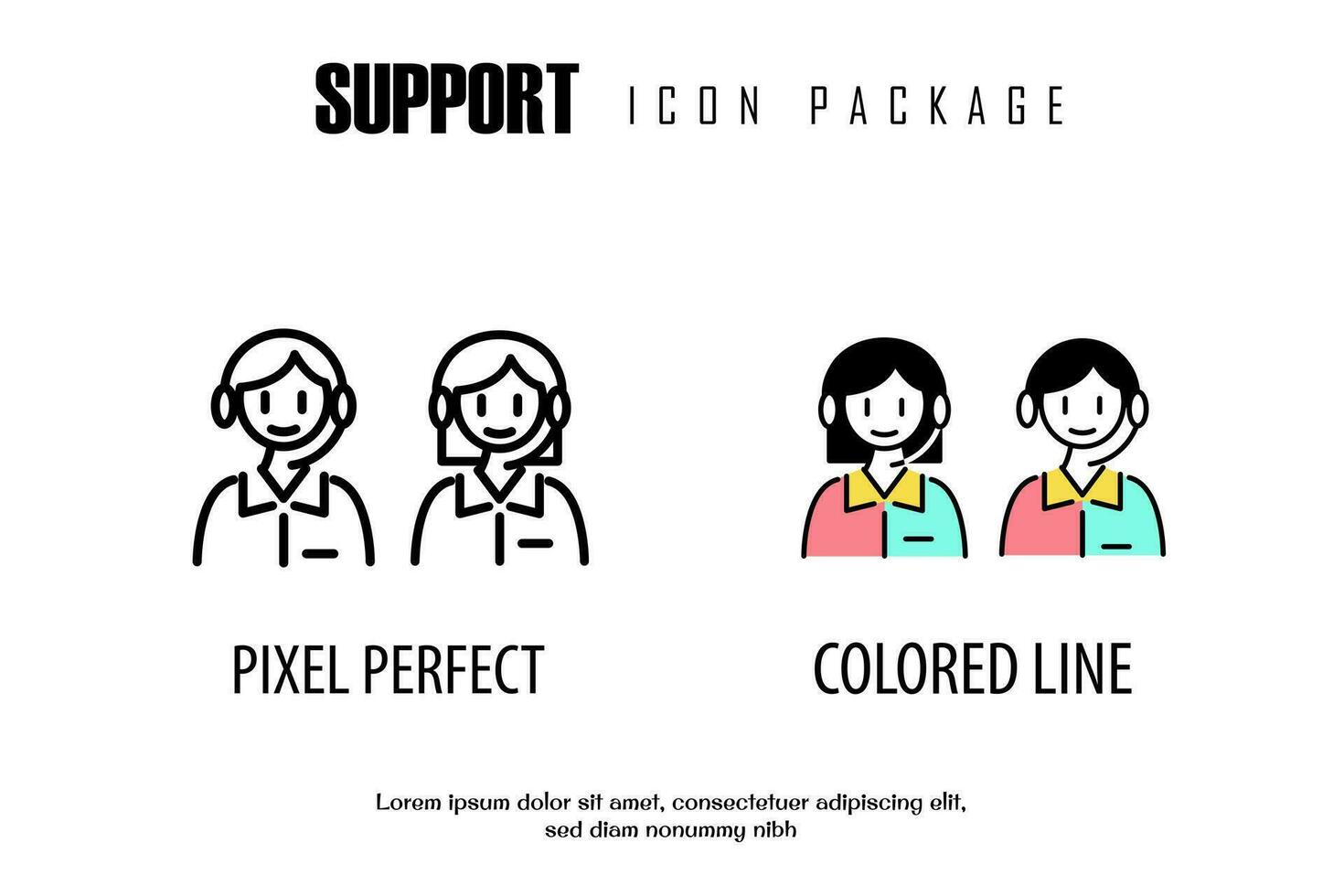 Apoio, suporte esboço ícone dentro diferente estilo vetor Projeto pixel perfeito