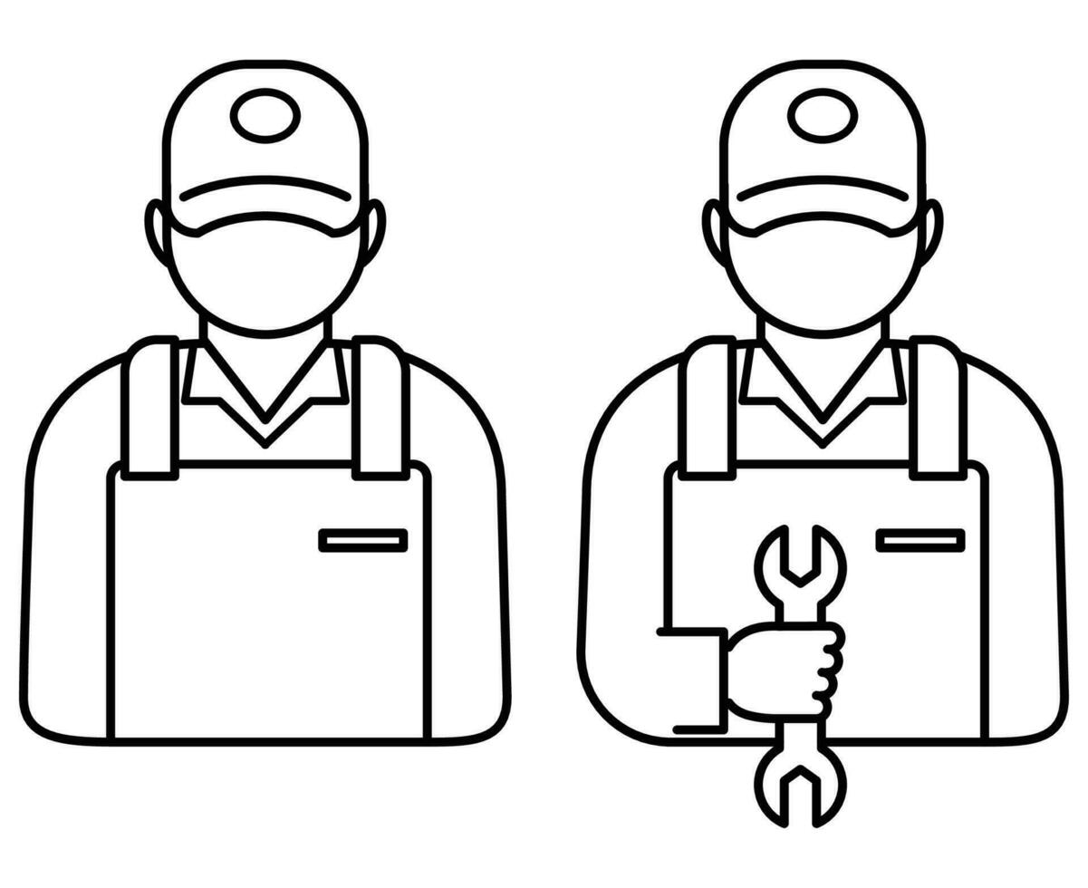 mecânico técnico ou mecânico ícones vetor