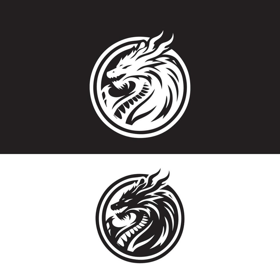 Dragão logotipo ícones. antigo mítico serpente símbolo. mitológico fera placa. vetor ilustração.