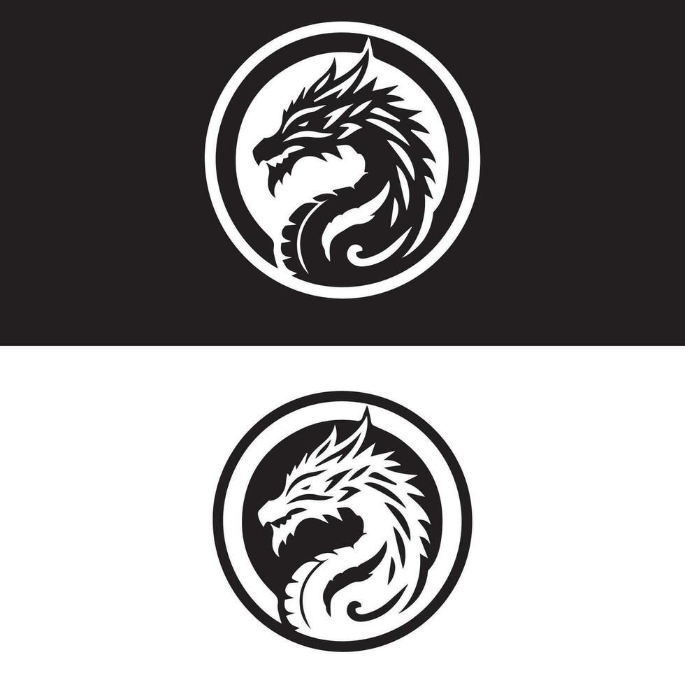 Dragão logotipo ícones. antigo mítico serpente símbolo. mitológico fera placa. vetor ilustração.