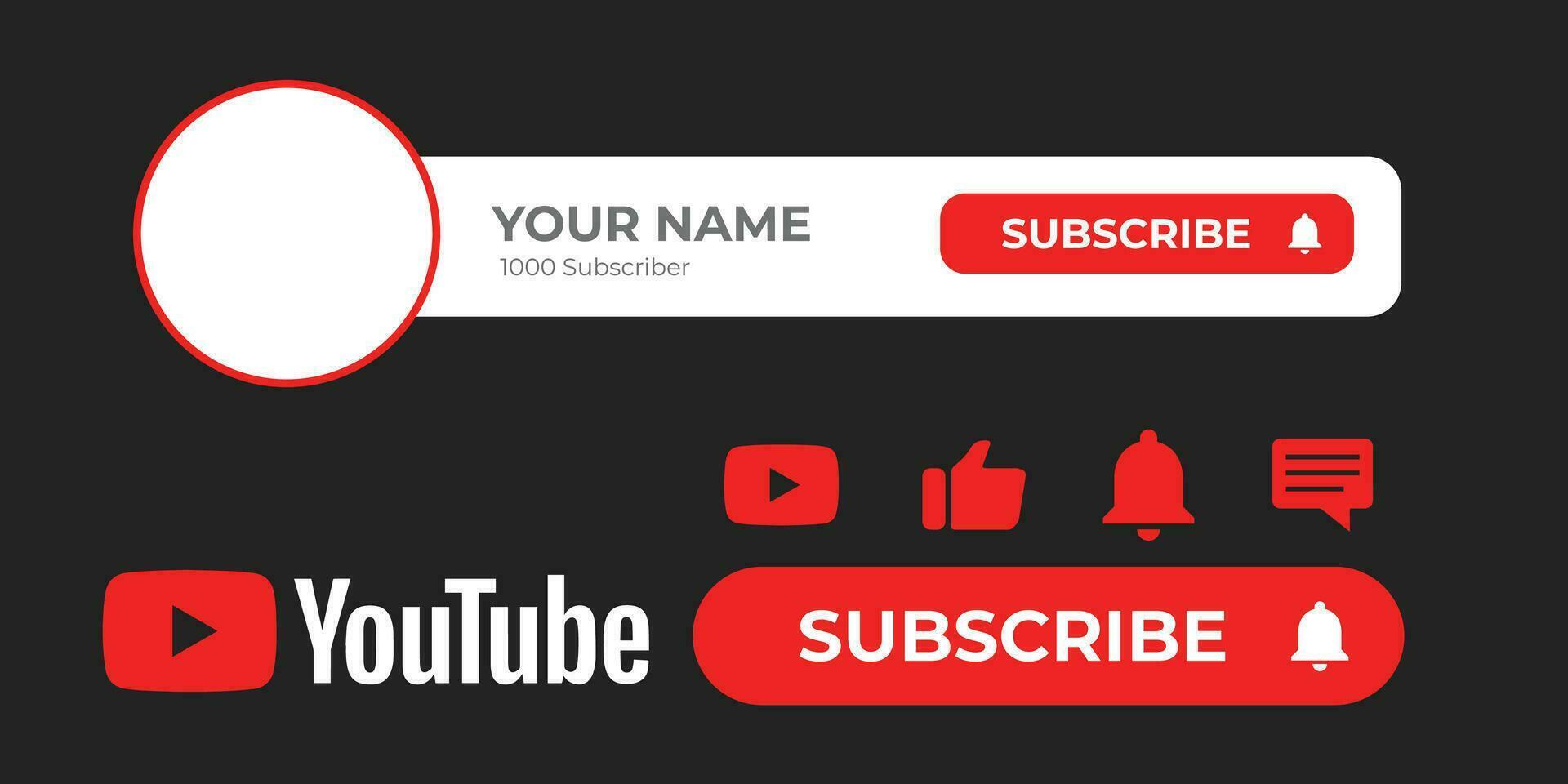 Youtube canal cobrir wireframe. Youtube bandeira para Projeto seu canal. Youtube canal nome mais baixo terceiro vetor