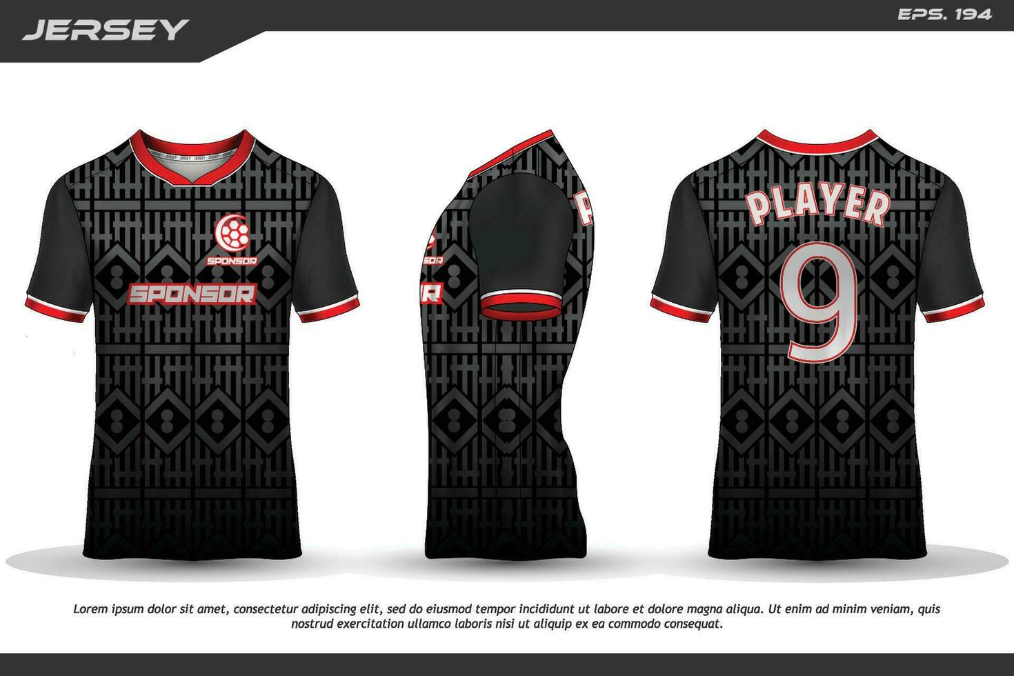 Jersey design sublimação camiseta padrão geométrico premium incrível coleção de vetores para futebol futebol corrida ciclismo jogos motocross esportes