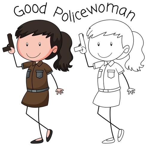 Um personagem mulher policial vetor