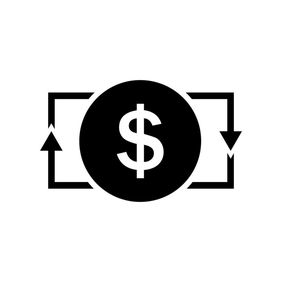 dinheiro ícone vetor. troca ilustração placa. finança símbolo. dólar logotipo. vetor