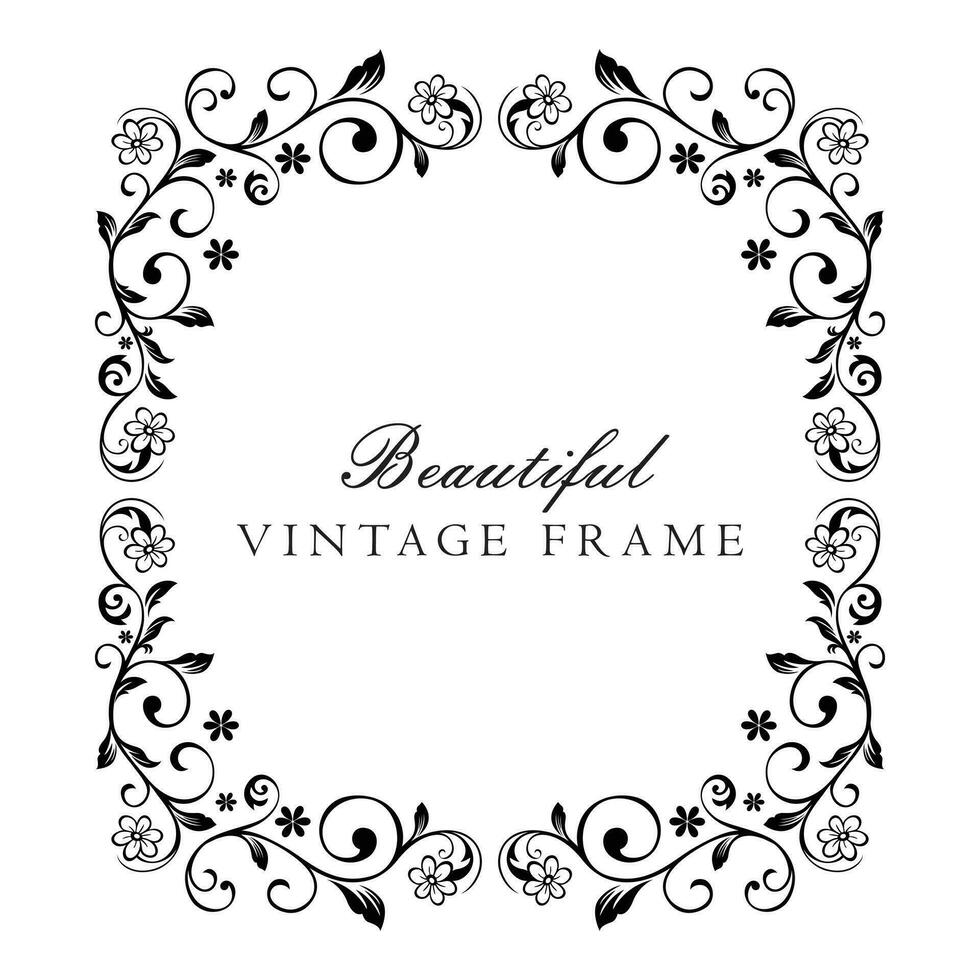 linda vintage floral quadro, Armação com em branco espaço vetor