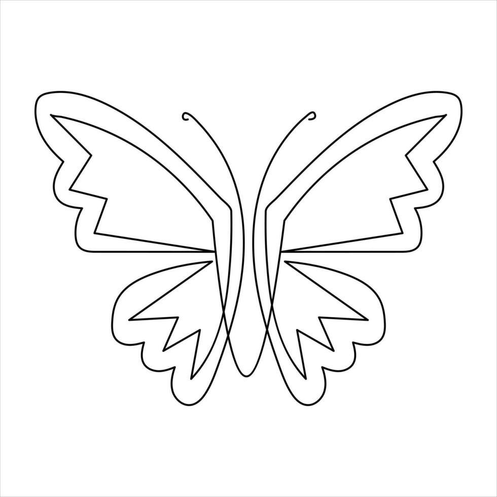 borboleta 1 linha arte desenhando contínuo lindo vôo esboço vetor arte ilustração Projeto