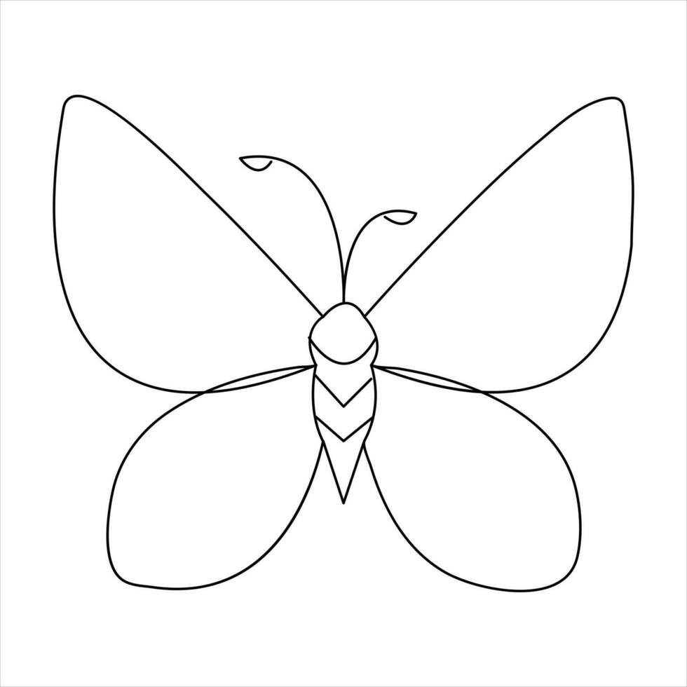 contínuo solteiro linha mão desenhado borboleta Projeto minimalismo esboço vetor arte ilustração