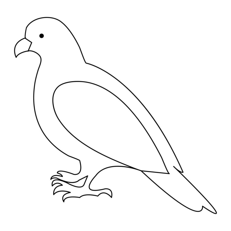 contínuo solteiro linha arte desenhando animal Pombo mão desenhado dentro rabisco estilo esboço estoque ilustração vetor