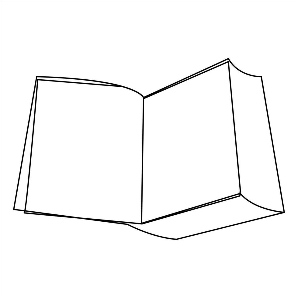 1 linha arte desenhando contínuo aberto livro simples minimalista esboço vetor arte ilustração