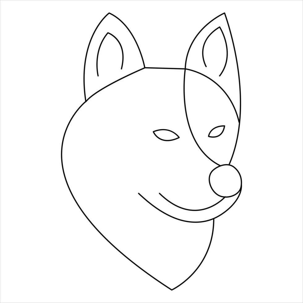 contínuo solteiro linha cachorro vetor arte desenhando minimalista cachorro face esboço abstrato mão desenhado estilo