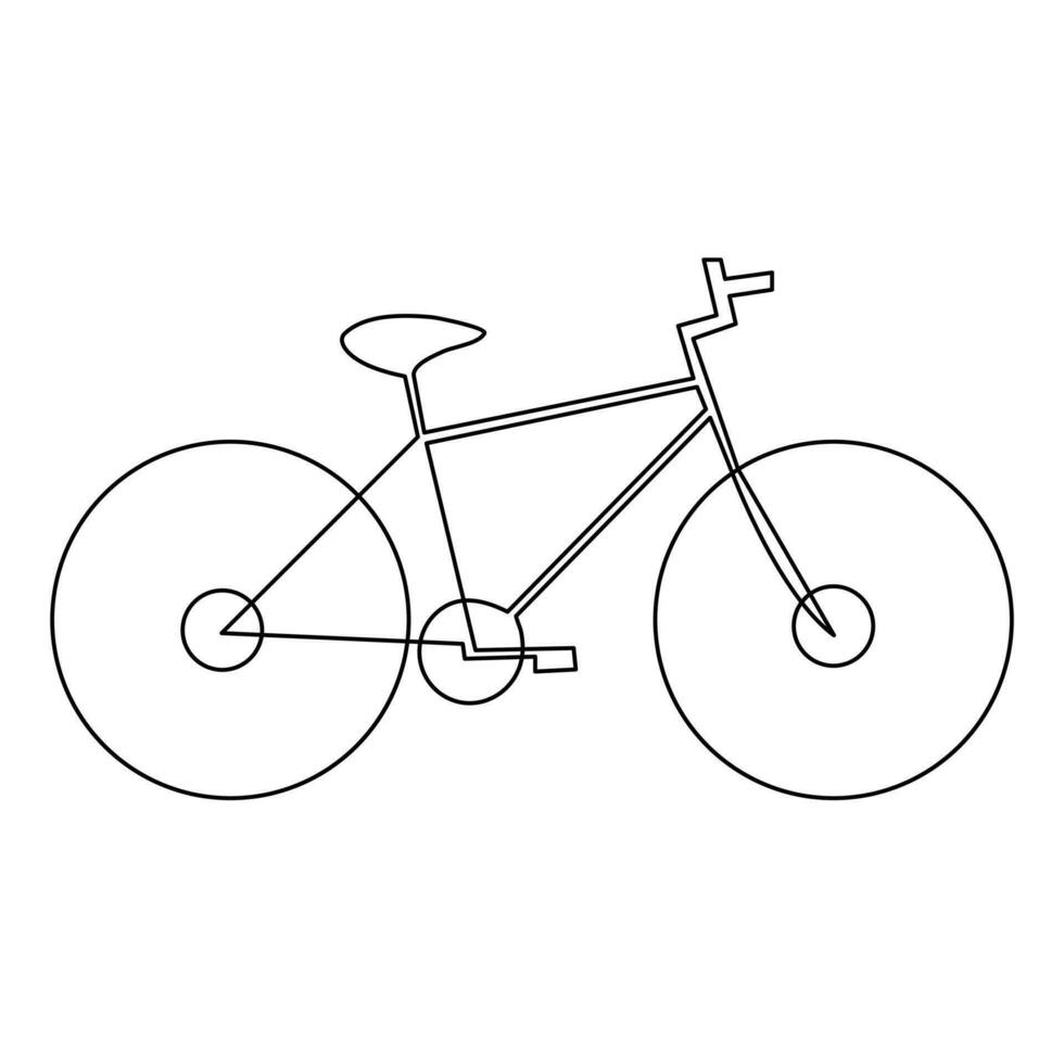 bicicleta contínuo solteiro linha mão desenhando símbolo conceito e esboço esboço vetor arte ilustração