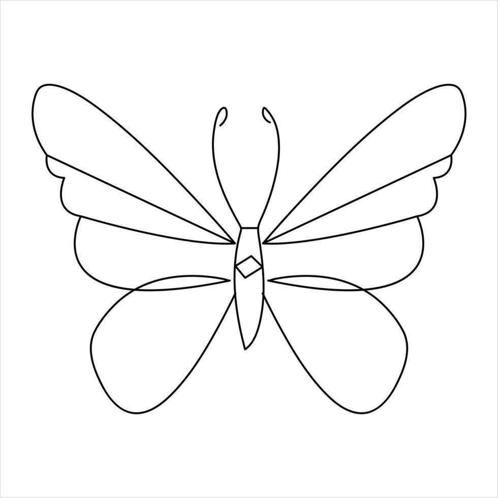 borboleta 1 linha arte desenhando contínuo lindo vôo esboço vetor arte ilustração Projeto