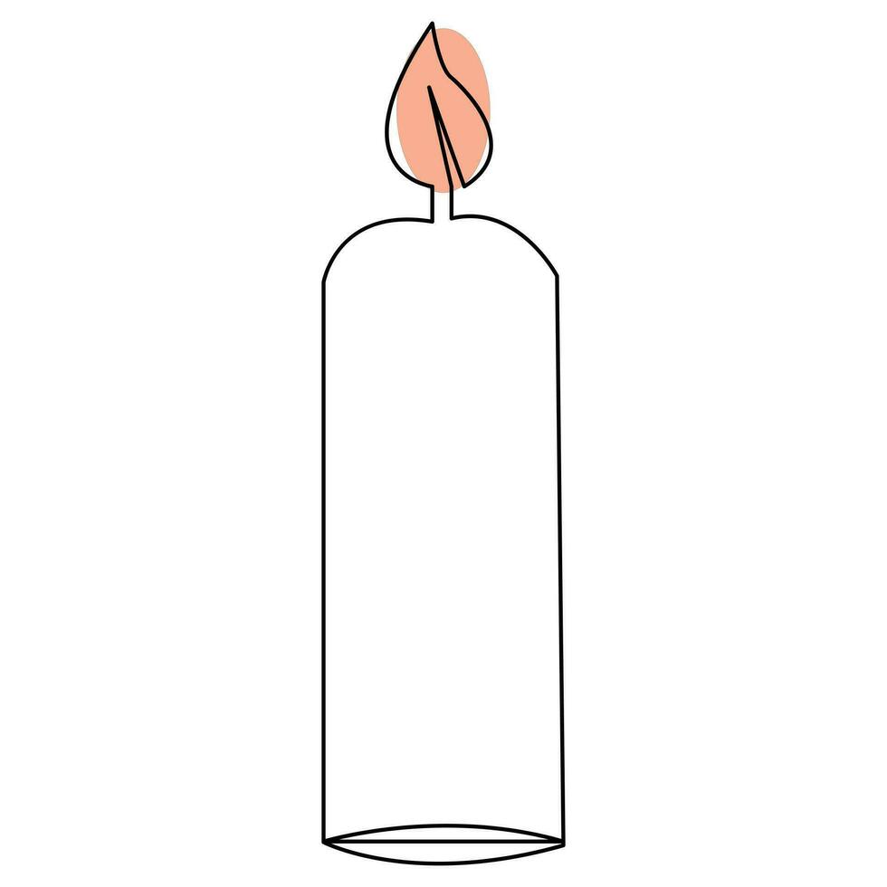 contínuo vela é queimando fogo desenhando arte de 1 linha vetor ilustração minimalismo Projeto.