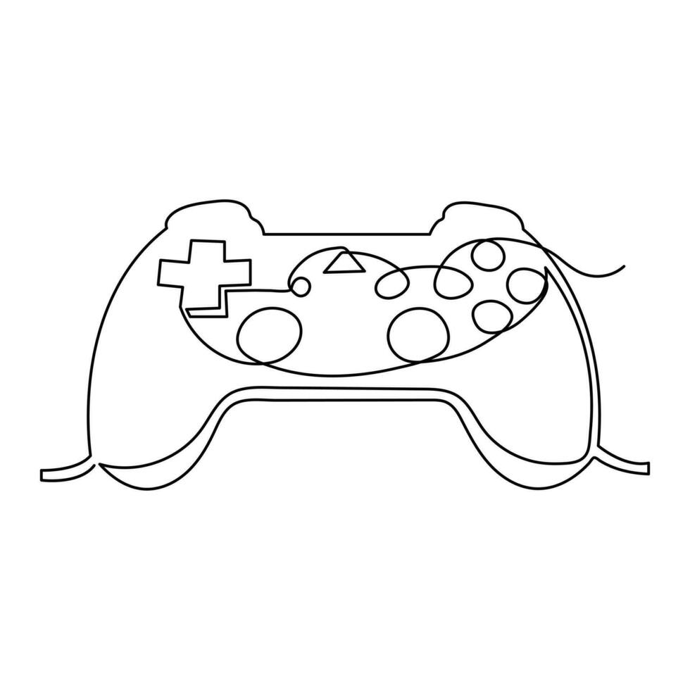 vetor controle de video game ao controle dispositivo jogando vídeo jogos contínuo solteiro linha arte
