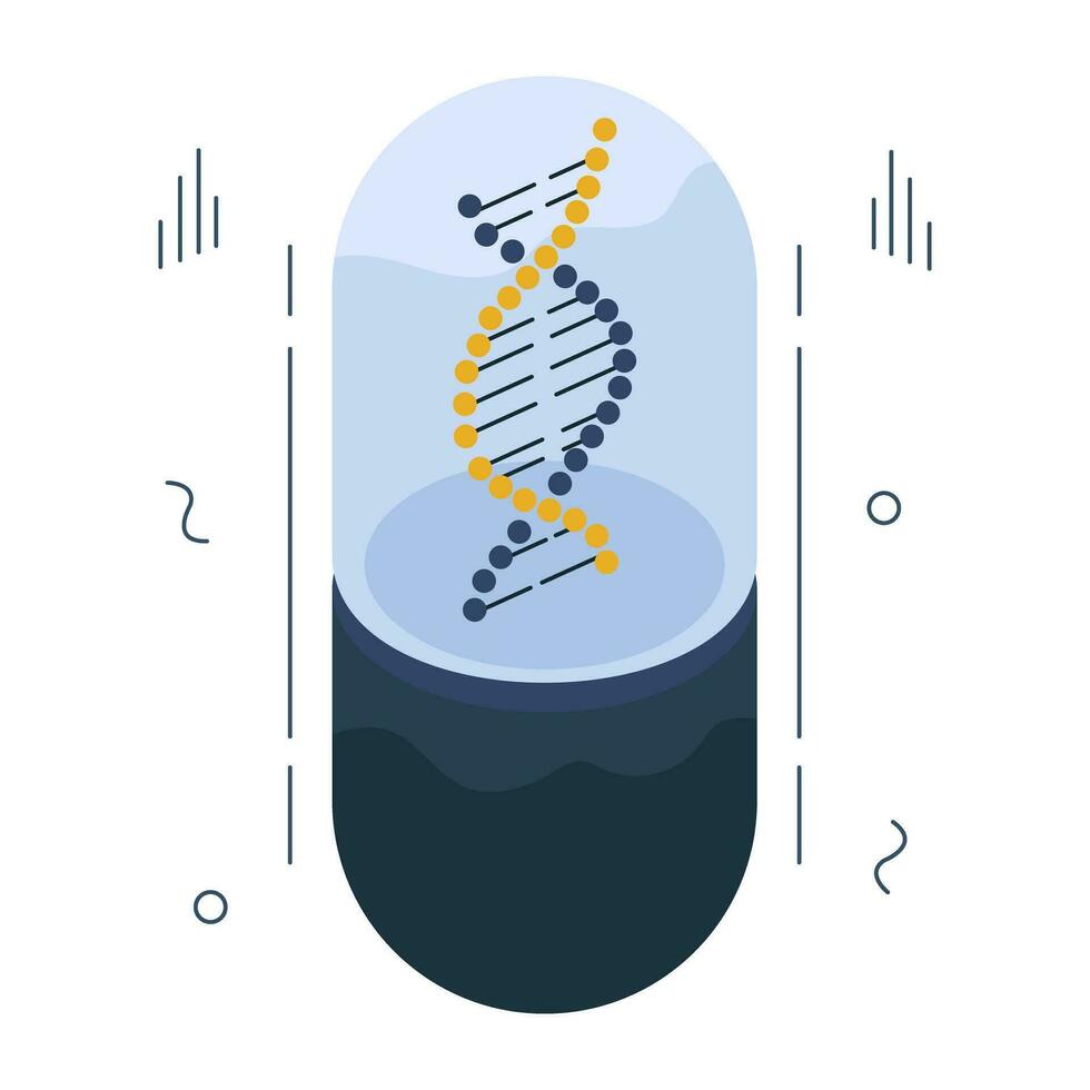 dna ícone dentro isométrico Projeto vetor