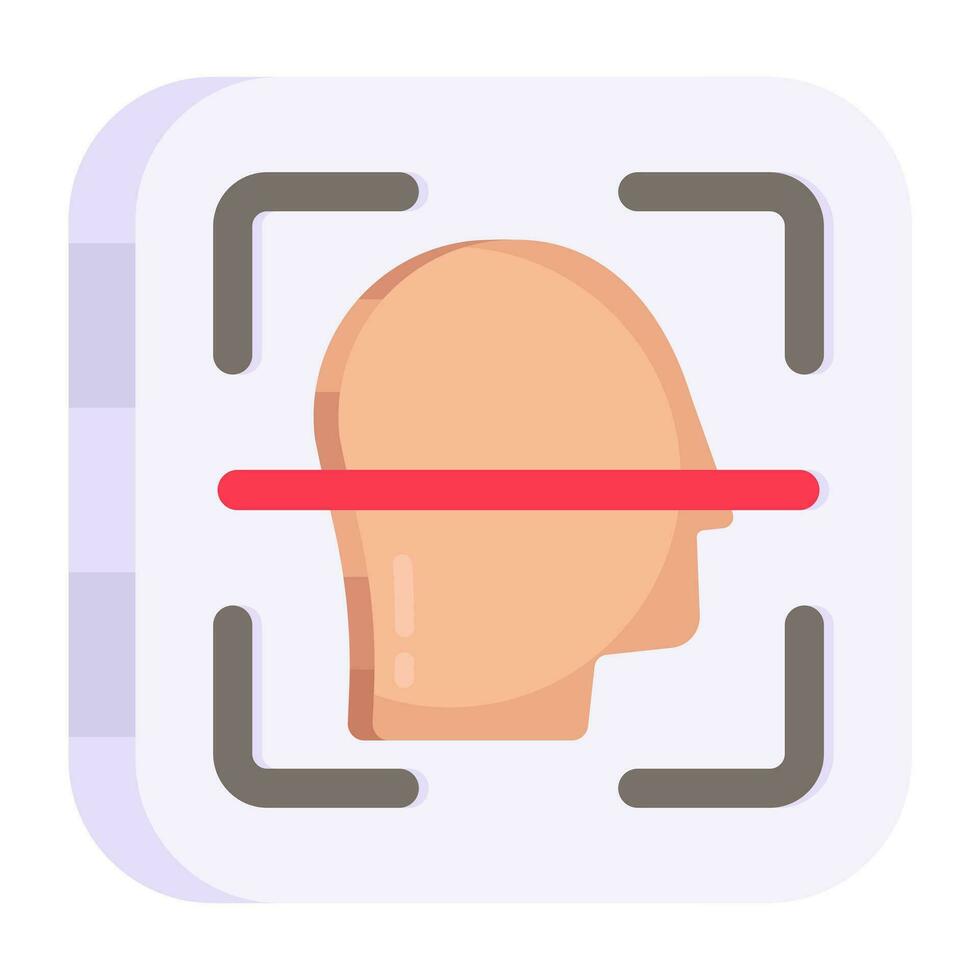 um ícone de design editável de reconhecimento facial vetor