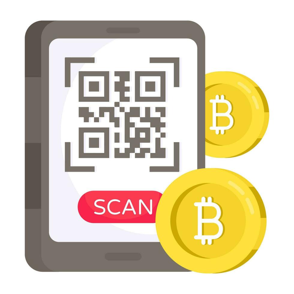 a editável Projeto ícone do bitcoin qr código vetor