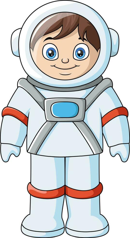 fofa Garoto astronauta desenho animado em branco fundo vetor