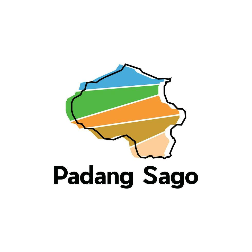 Padang sagu mapa. vetor mapa do Indonésia país colorida projeto, adequado para seu companhia