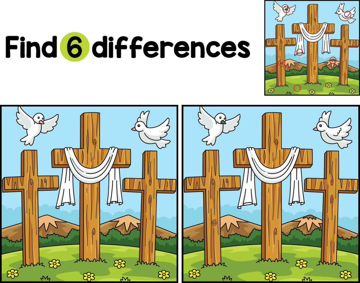 cristão três Cruz encontrar a diferenças vetor