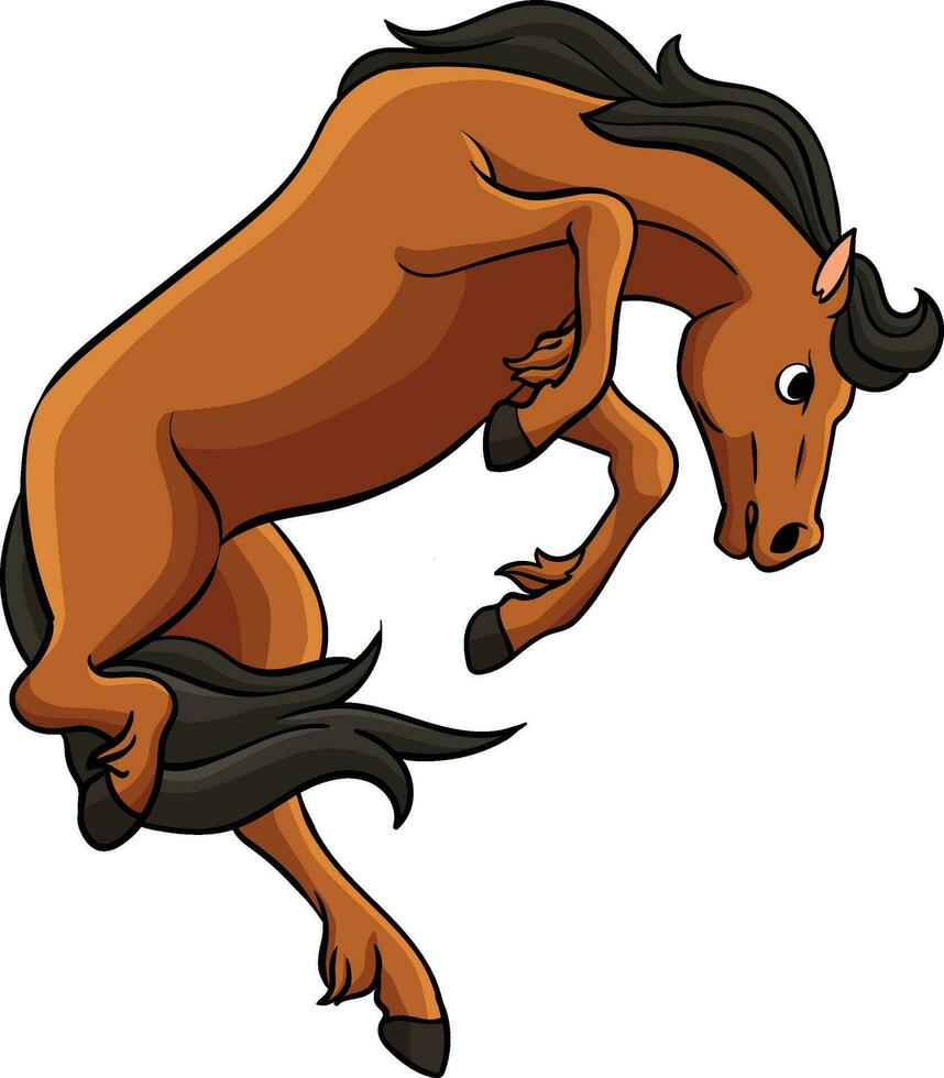 vaqueiro selvagem cavalo desenho animado colori clipart vetor