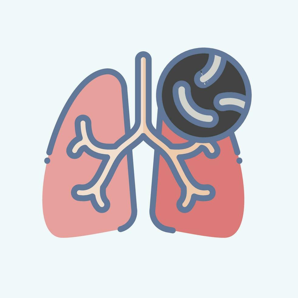 ícone tuberculose. relacionado para respiratório terapia símbolo. rabisco estilo. simples Projeto editável. simples ilustração vetor