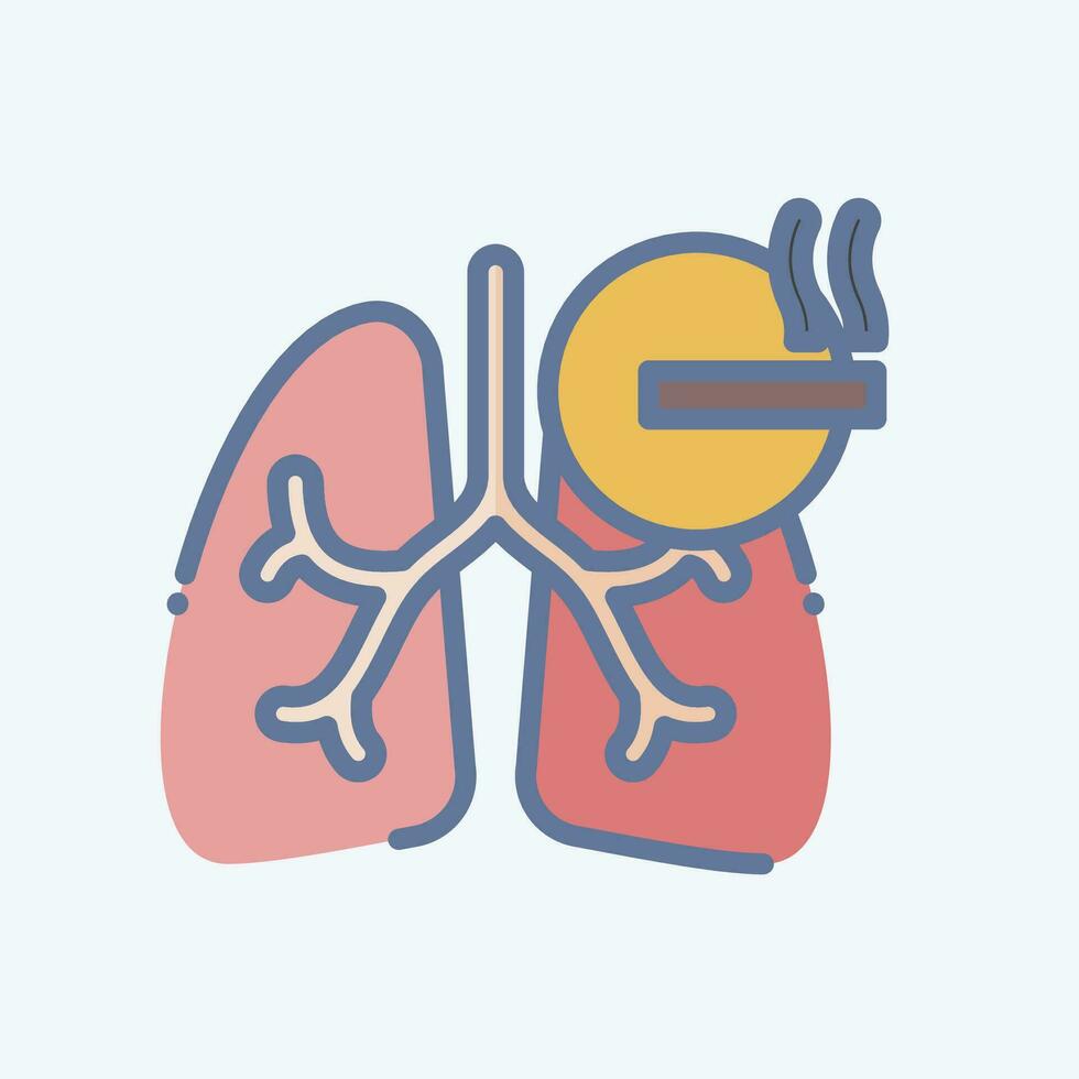 ícone fumar. relacionado para respiratório terapia símbolo. rabisco estilo. simples Projeto editável. simples ilustração vetor