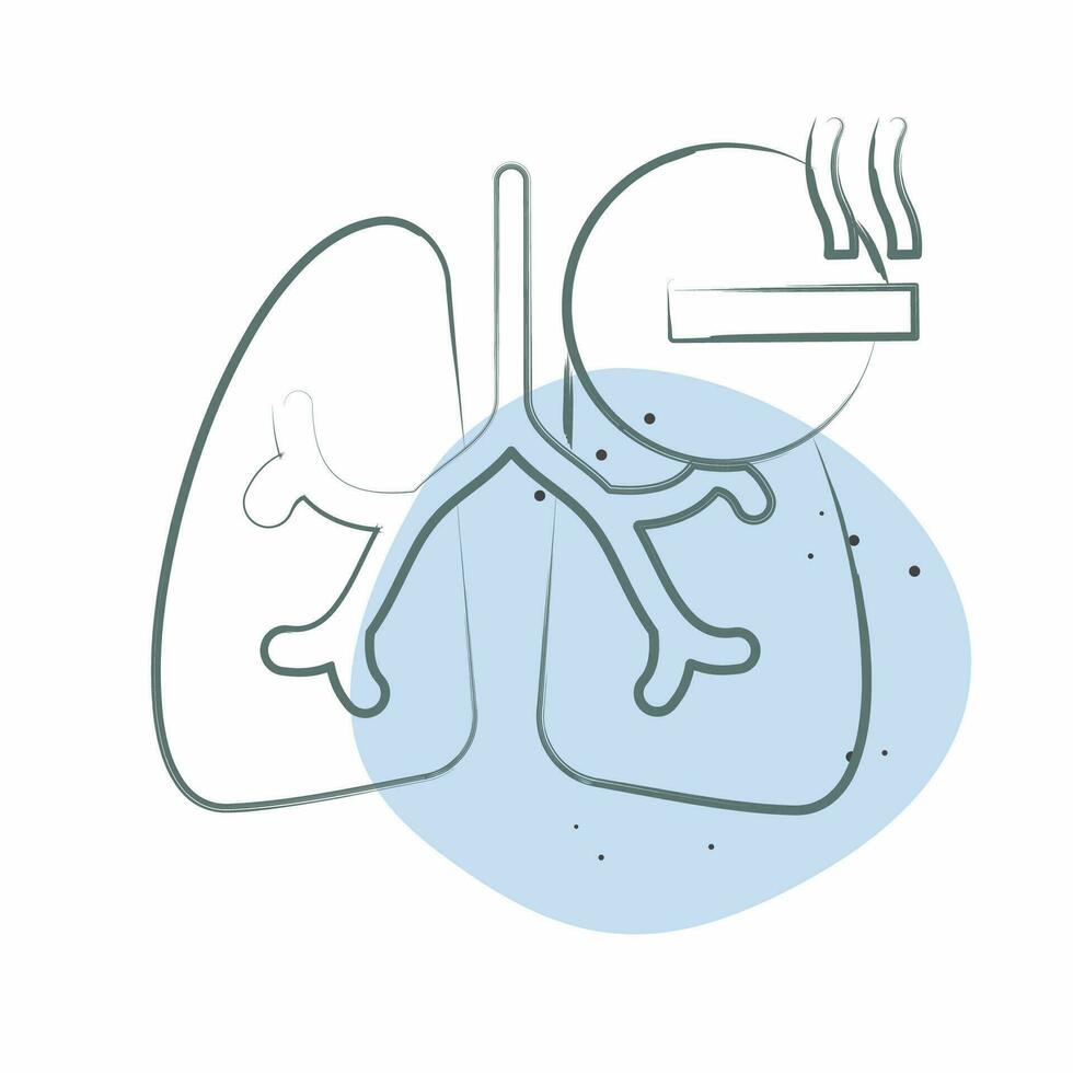 ícone fumar. relacionado para respiratório terapia símbolo. cor local estilo. simples Projeto editável. simples ilustração vetor