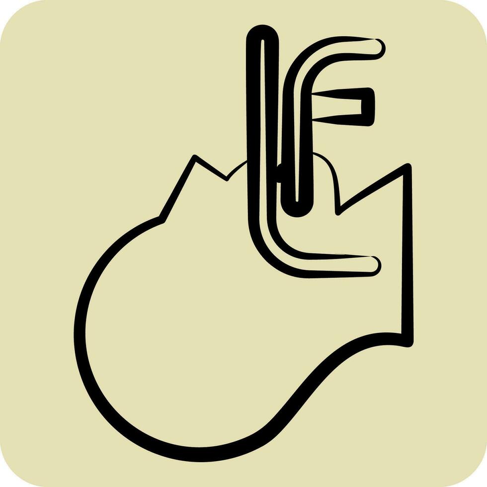 ícone endotraqueal intubação. relacionado para respiratório terapia símbolo. mão desenhado estilo. simples Projeto editável. simples ilustração vetor
