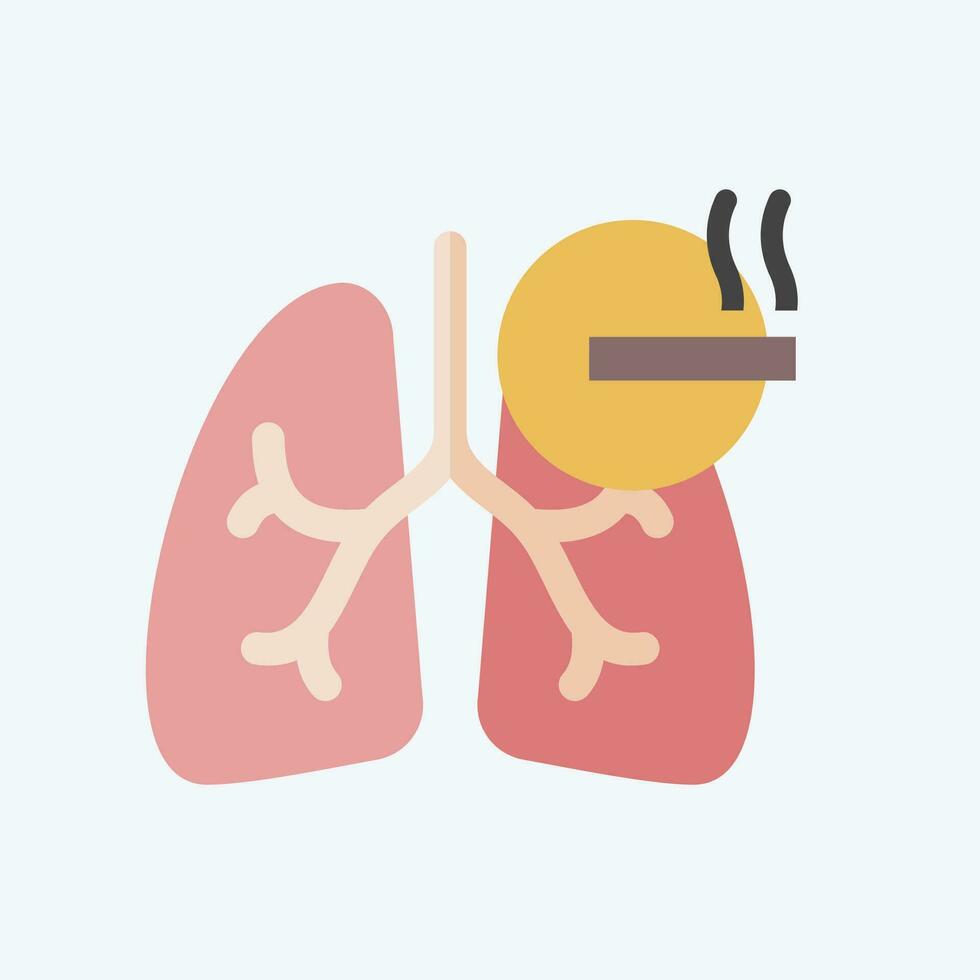 ícone fumar. relacionado para respiratório terapia símbolo. plano estilo. simples Projeto editável. simples ilustração vetor