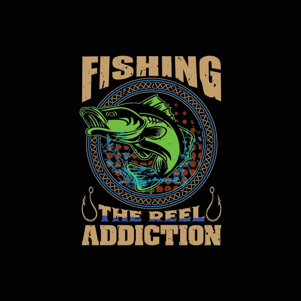 design de camiseta de pesca vetor