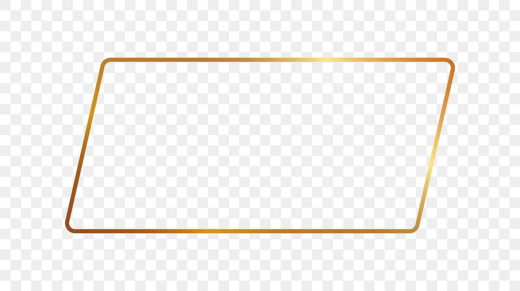 ouro brilhando arredondado retangular forma quadro, Armação vetor
